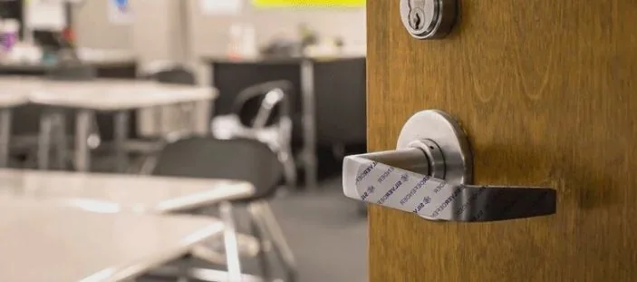 Silver Defender film applied to a door handle